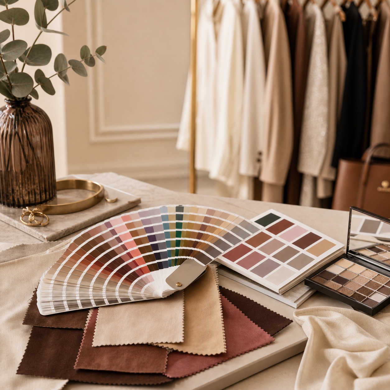 Paleta de color y telas para colorimetría